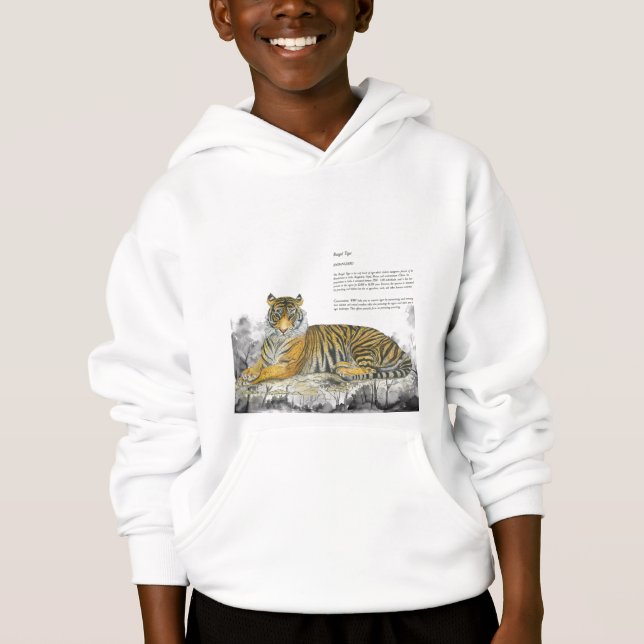 Handmålat majestiskt Royal Bengal Tiger T Shirt (Framsida)