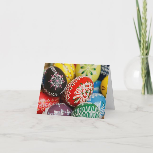 Handmålat Påskägg-tomt kort (Framsida)