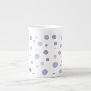 handmålat polka dots benporslin mugg