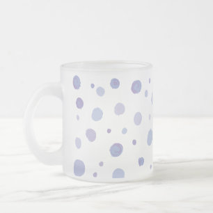 handmålat polka dots frostad glasmugg