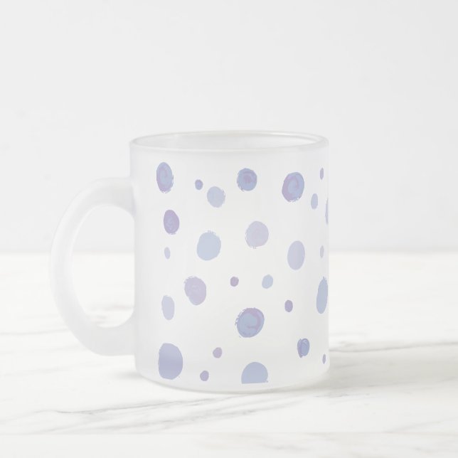 handmålat polka dots frostad glasmugg (Vänster)