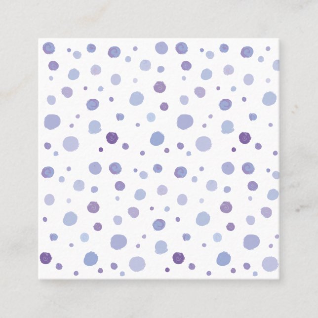 handmålat polka dots fyrkantigt visitkort (Framsida)