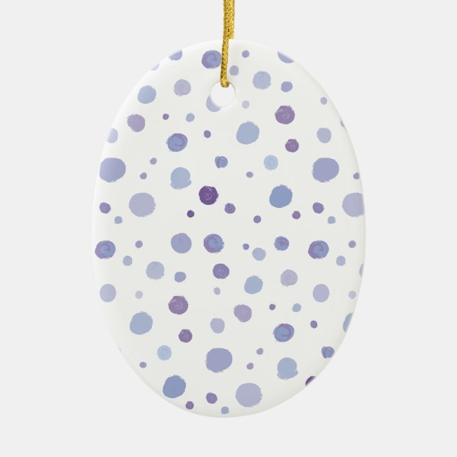 handmålat polka dots julgransprydnad keramik (Framsidan)