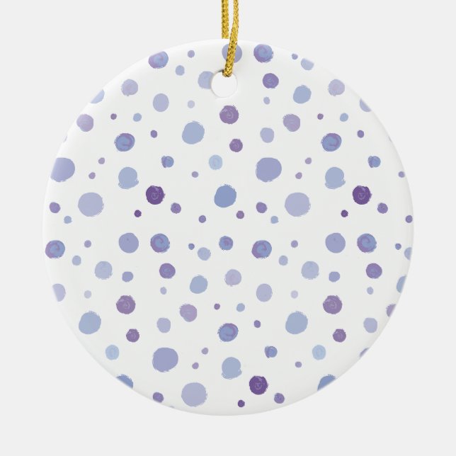 handmålat polka dots julgransprydnad keramik (Framsidan)