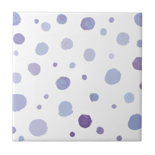 handmålat polka dots kakelplatta
