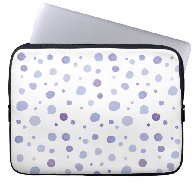 handmålat polka dots laptop fodral (Framsidan)