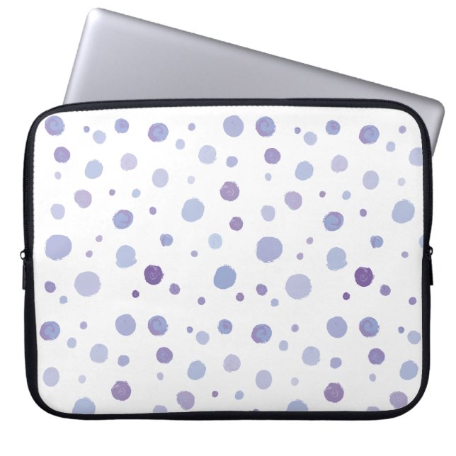 handmålat polka dots laptop fodral (Framsidan)