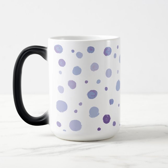 handmålat polka dots magisk mugg (Vänster)