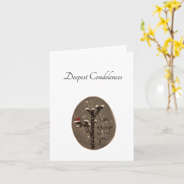 Handmålat sympatikort kort (Gul blomma)