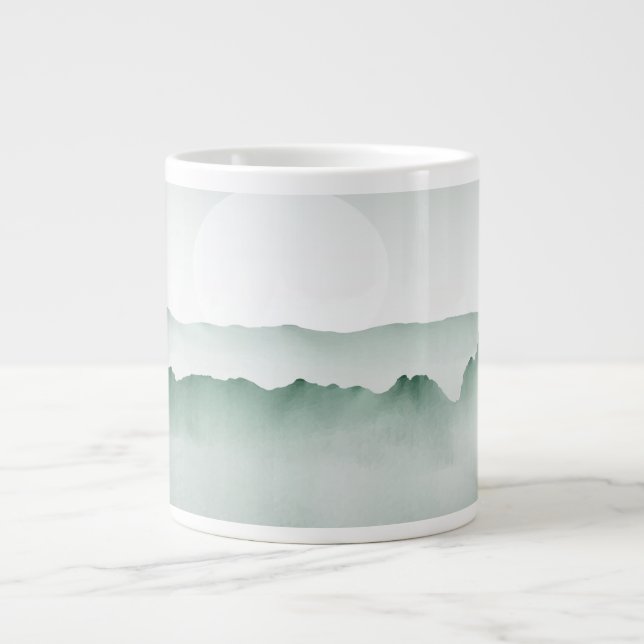 Handmålat vattenfärgsberg liggande jumbo mugg (Framsidan)