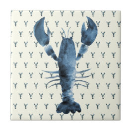 Handmålat vattenfärgsblått obster kakelplatta