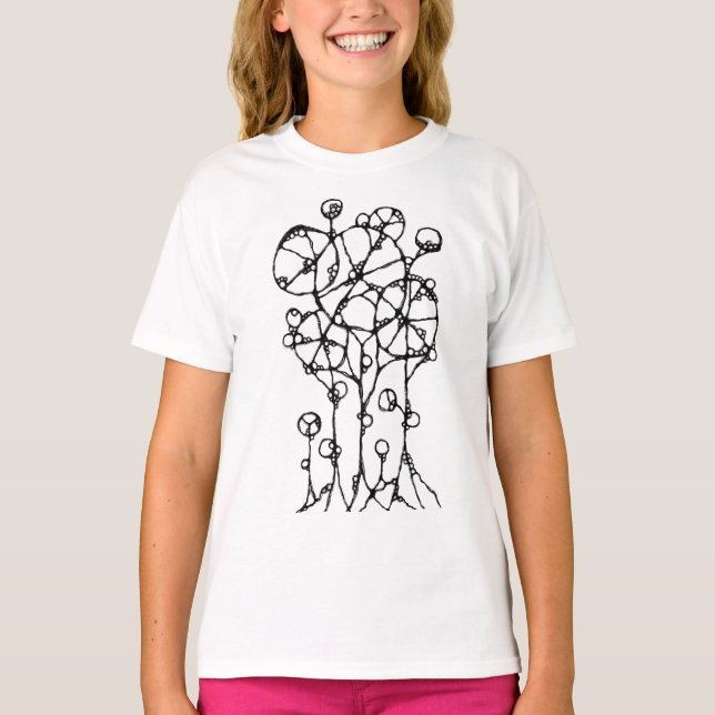 Handmålning - Abstrakt Träd Group 1 T Shirt (Framsida)