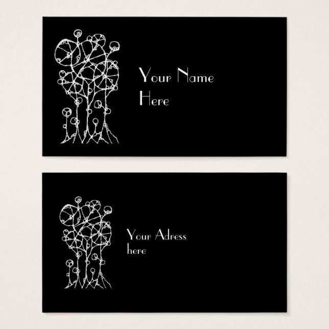 Handmålning - Abstrakt Träd Group 2 Visitkort (Framsida & baksida)