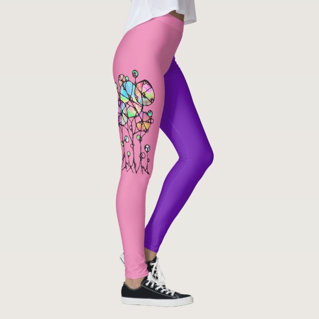 Handmålning - Abstrakt Trädgrupp 3 + 4 Leggings (Höger)