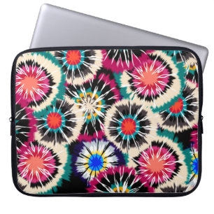 Handmålning Abstrakt Vattenfärg Sömlös Shibori Laptop Fodral