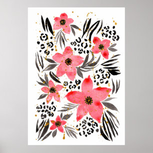Handmålning Abstrakt Vattenfärg Tropical Exotic Poster