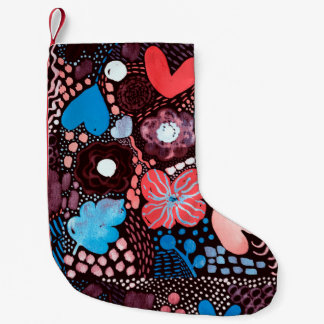 Handmålning Abstrakt Vattenfärgskiss Doodle Fl Liten Julstrumpa