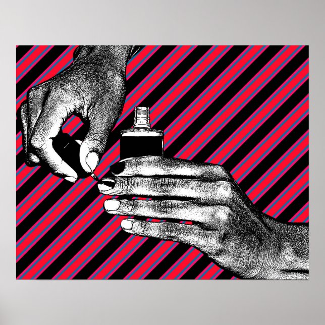 Handmålning Fingernails Maniboyeup skönhet Poster (Framsidan)