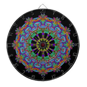 Handmålning Mandala Clock Ansikte 24 Darttavla