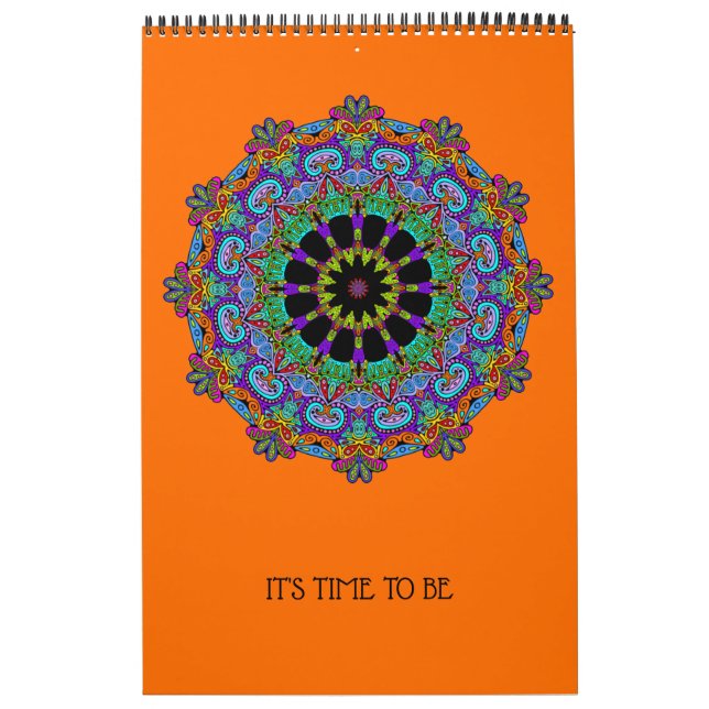 Handmålning Mandala Clock Ansikte 24 Kalender (Omslag)
