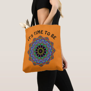 Handmålning Mandala Clock Ansikte 24 Tygkasse