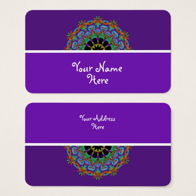 Handmålning Mandala Clock Ansikte 24 Visitkort (Framsida & baksida)