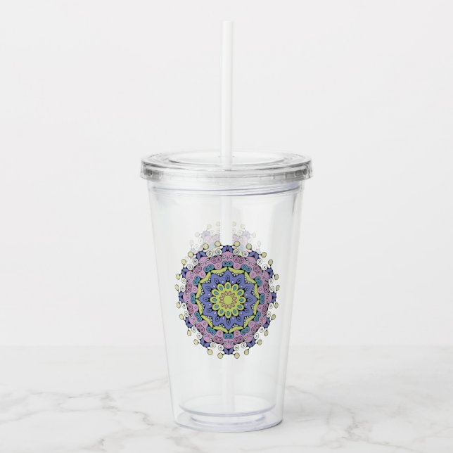Handmålning Mandala Clock Ansikte 2 Take Away Mugg (Framsida)