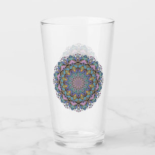 Handmålning Mandala Clock Ansikte 3 Glaskopp