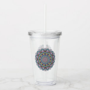 Handmålning Mandala Clock Ansikte 3 Take Away Mugg