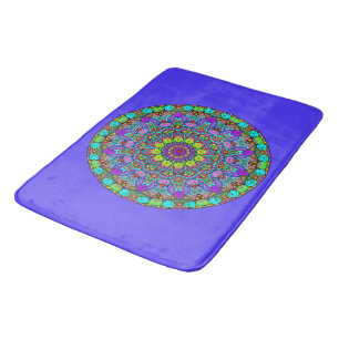 Handmålning Mandala Clock Ansikte 4 Badrumsmatta