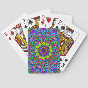 Handmålning Mandala Clock Ansikte 4 Casinokort