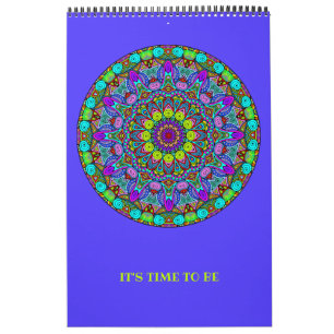 Handmålning Mandala Clock Ansikte 4 Kalender