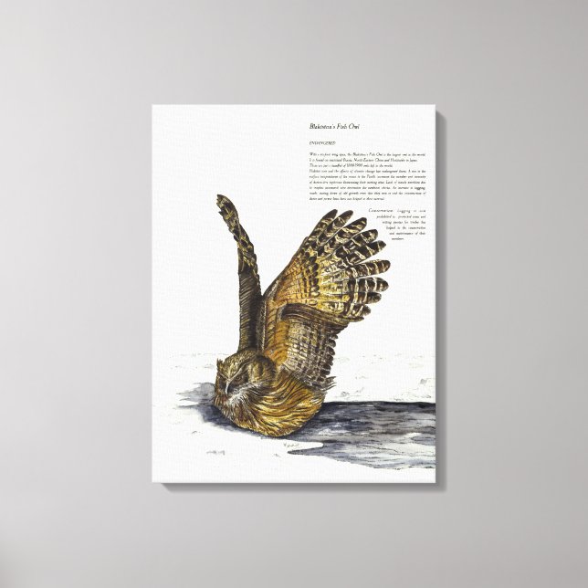 Handmålsarbetsytan för Uggla-utskrift är hotad Canvastryck (Framsida)