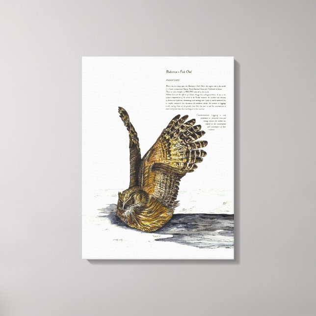 Handmålsarbetsytan för Uggla-utskrift är hotad Canvastryck (Framsida)