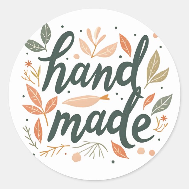 "Handmärke" Runt Klistermärke (Framsida)