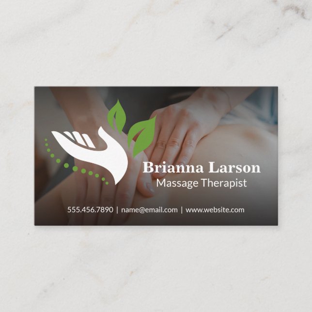 Handmassageterapeutisk Logotyp | Hälsa Visitkort (Framsida)