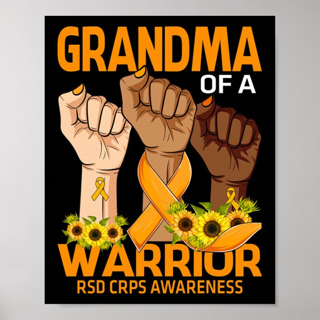 Handmormor för Warrior RSD Crps Awareness Sunfl Poster (Framsidan)