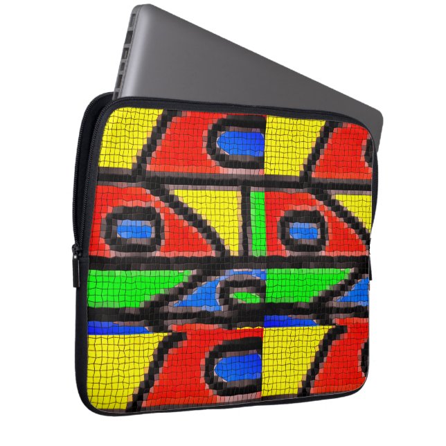 Handmosaik, målning av Barcelona Tilles Fodral-M Laptop Fodral (Framsidan Höger)