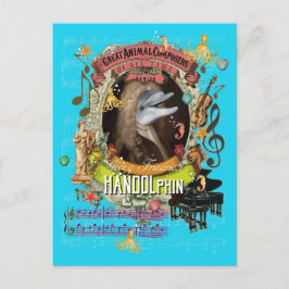 Handolphin Funny Dolphin Animal Composer Handel Vykort