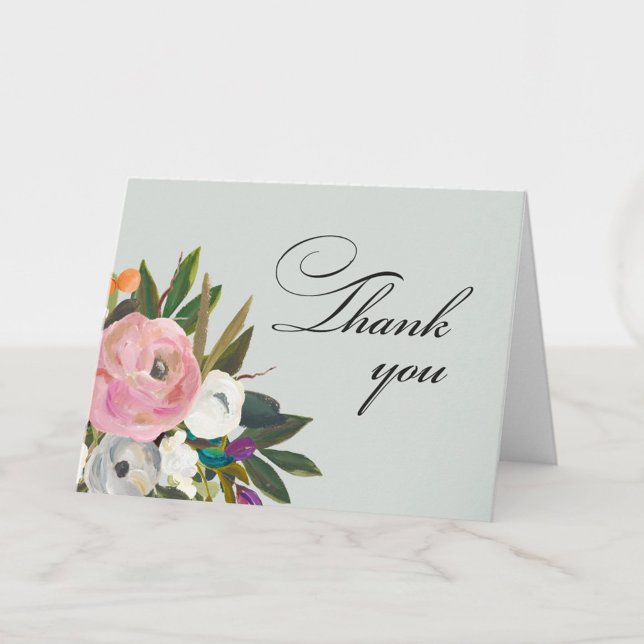 Handpainted Floral 100th Birthday Party   Tack Kort (Skapare uppladdad)