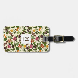 Handpainted lantlig tropisk fruktMonogram Bagagebricka