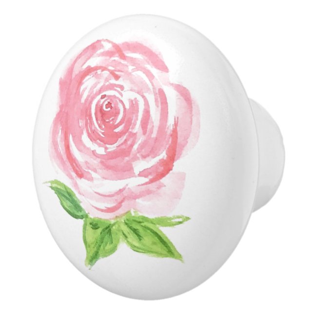 Handpainted Loose Watercolor Rose Floral  Knopp (Höger)