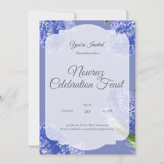 Handpainted Nowruz Greeting Card Inbjudningar (Framsida)