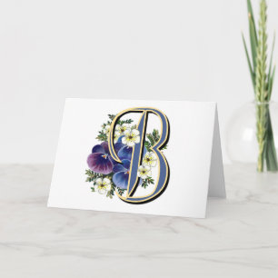 Handpainted Pansy IInitial - B Anteckningskort