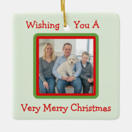 Handpainted Snowy Winter Trees PHOTO  Julgransprydnad Keramik