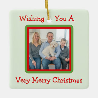 Handpainted Snowy Winter Trees PHOTO Julgransprydnad Keramik