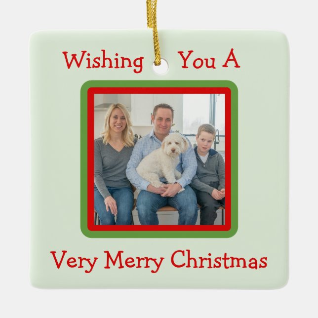 Handpainted Snowy Winter Trees PHOTO  Julgransprydnad Keramik (Framsida)