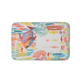 Handpainted watercolor marine biology ocean fish badrumsmatta