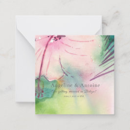 Handpainted watercolour Belizean hibiscus Anteckningskort