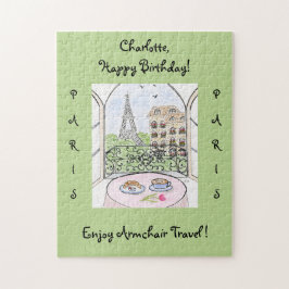 Handpainted Whimsical Paris Eiffel Tower CUSTOMIZE Pussel